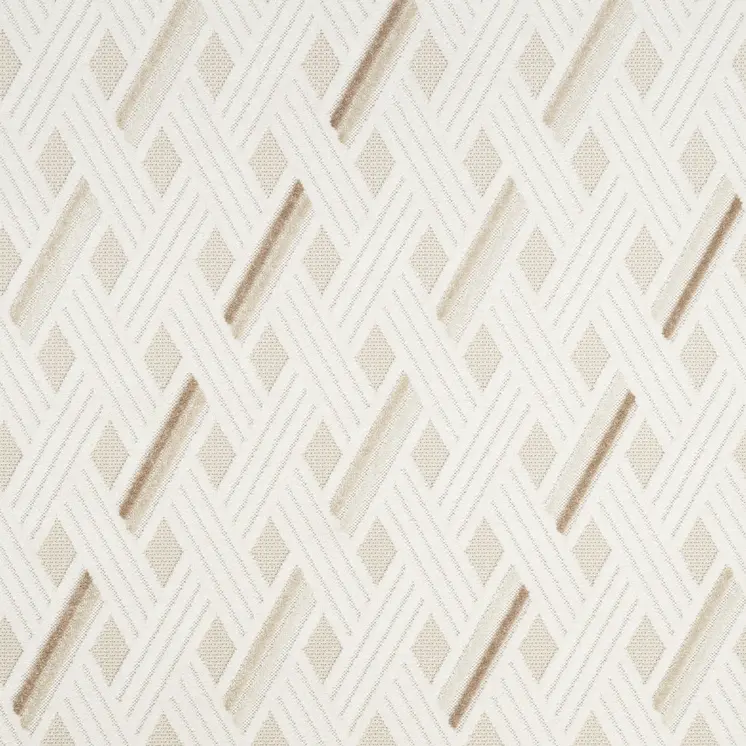 7' X 9' Cream Geometric Area Rug