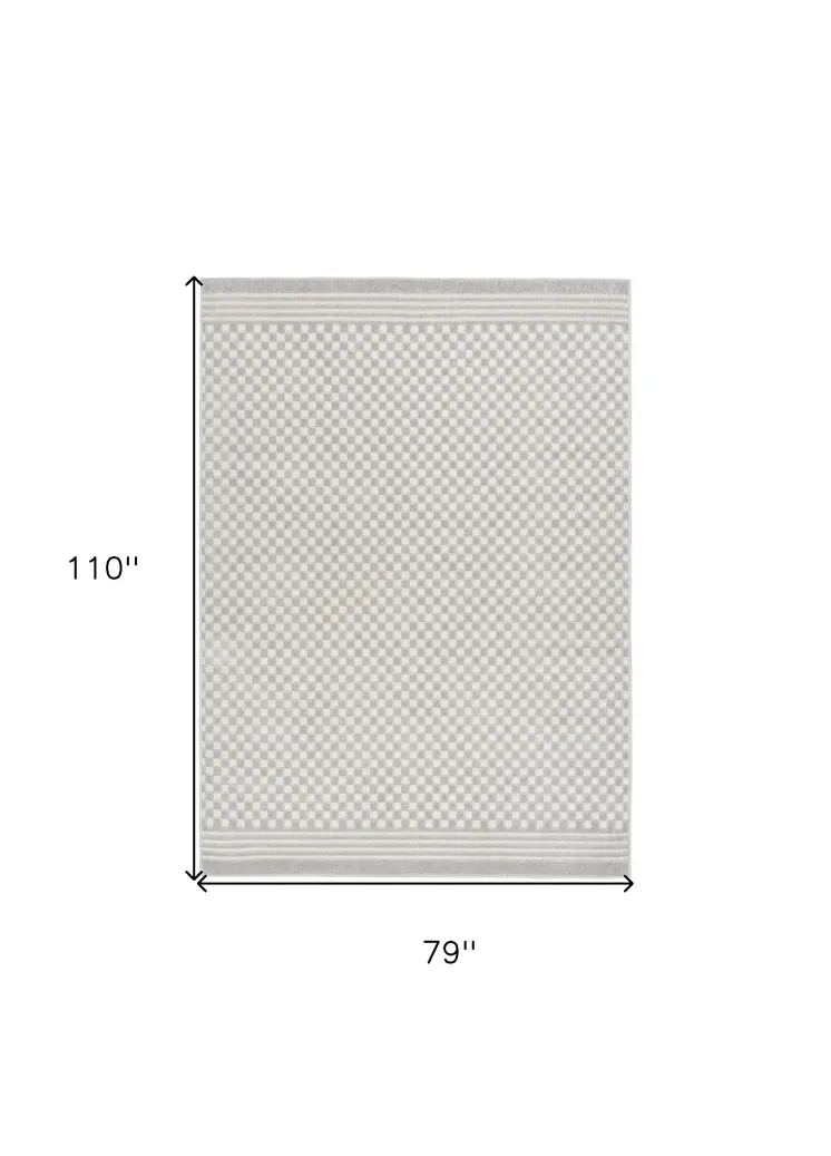 7' X 9' Gray Geometric Area Rug