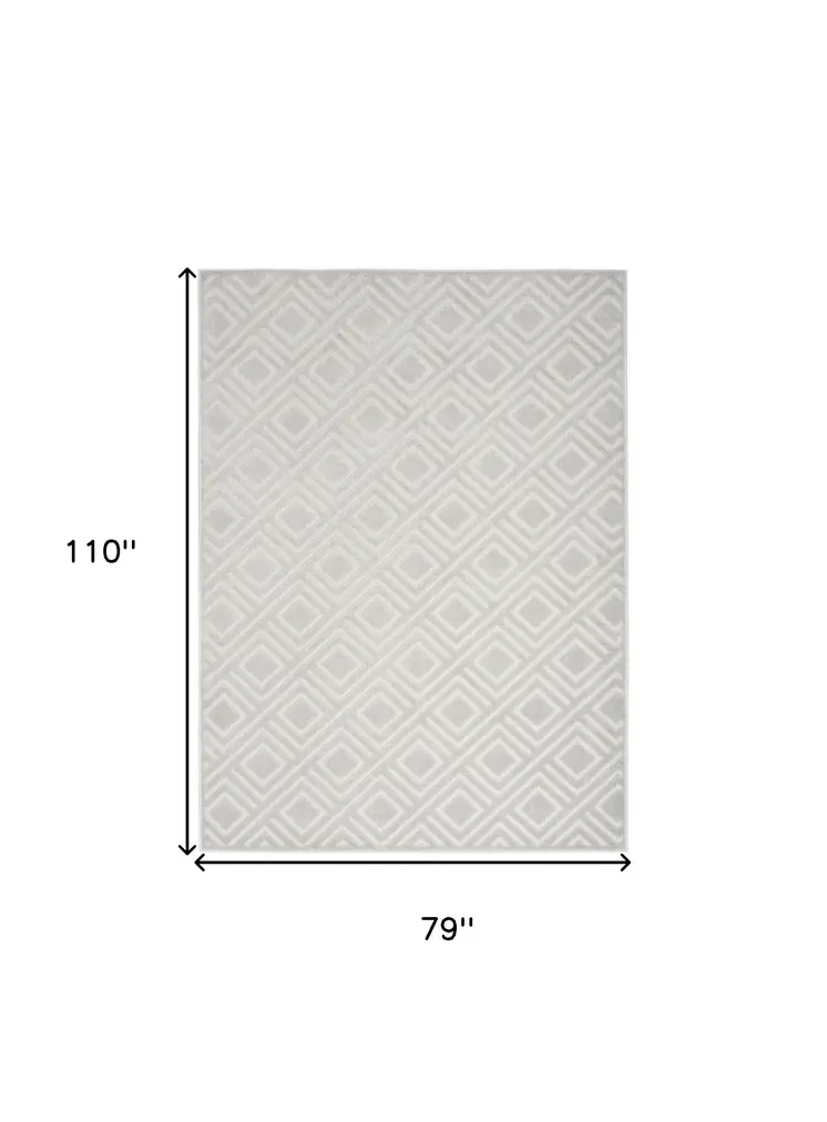 7' X 9' Gray Geometric Area Rug