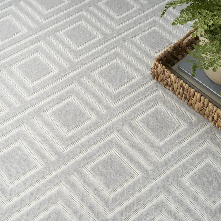 7' X 9' Gray Geometric Area Rug