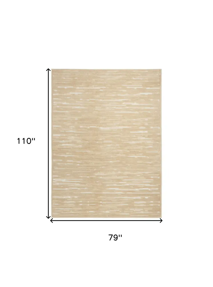 7' X 9' Tan Geometric Area Rug