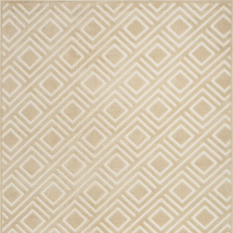 7' X 9' Tan Geometric Area Rug