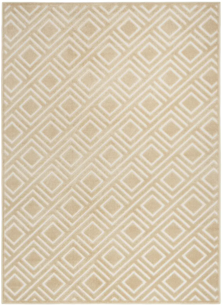 7' X 9' Tan Geometric Area Rug