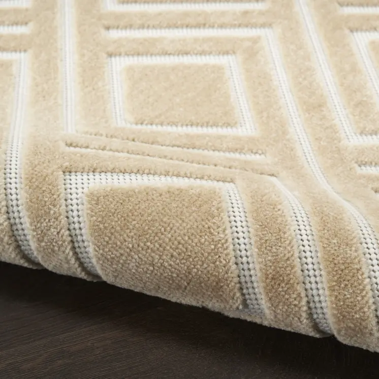 7' X 9' Tan Geometric Area Rug