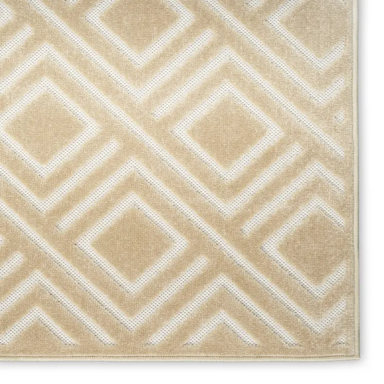 7' X 9' Tan Geometric Area Rug