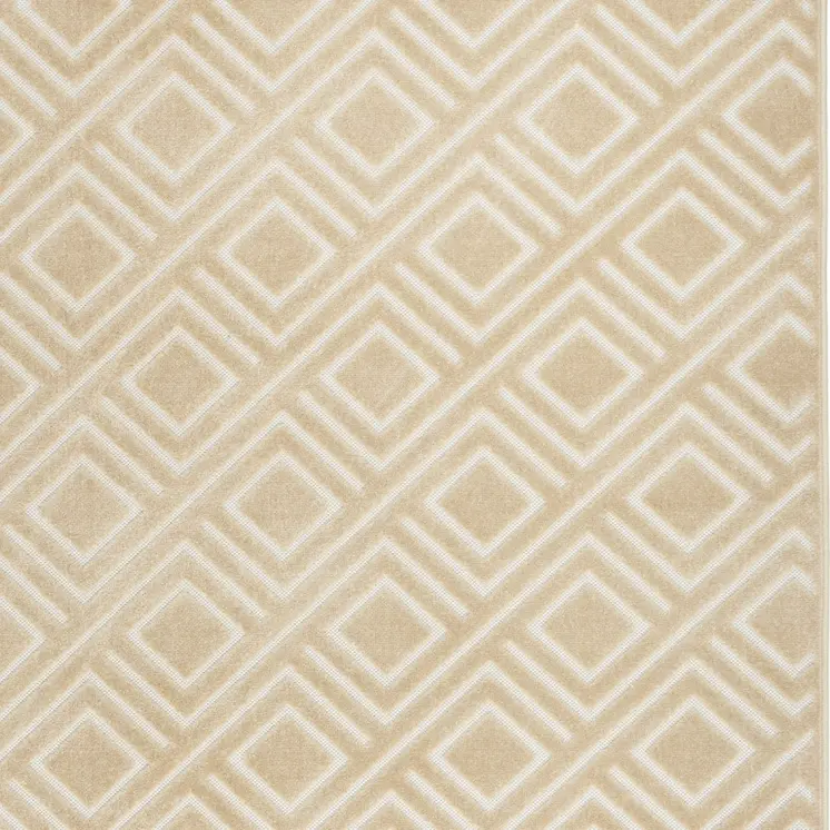 7' X 9' Tan Geometric Area Rug