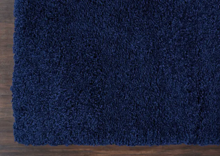 8' Blue Shag Non Skid Runner Rug