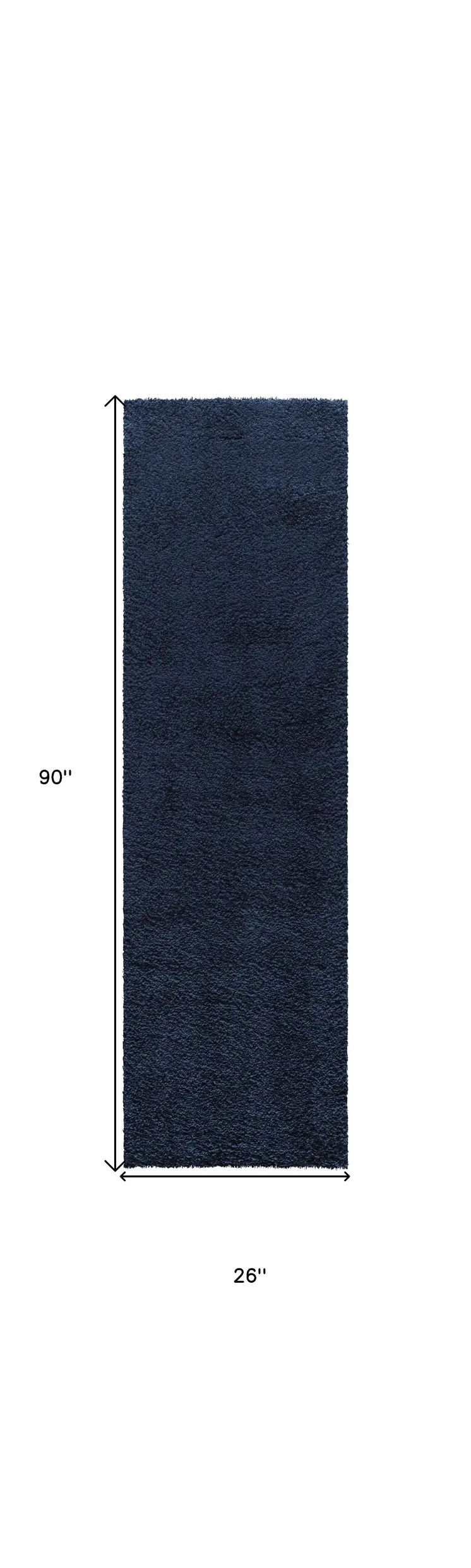 8' Blue Shag Non Skid Runner Rug