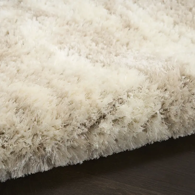 8' X 10' Beige and Ivory Abstract Shag Area Rug