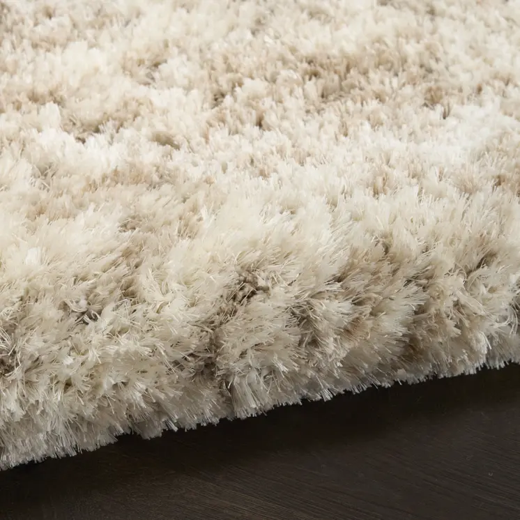 8' X 10' Beige and Ivory Abstract Shag Area Rug