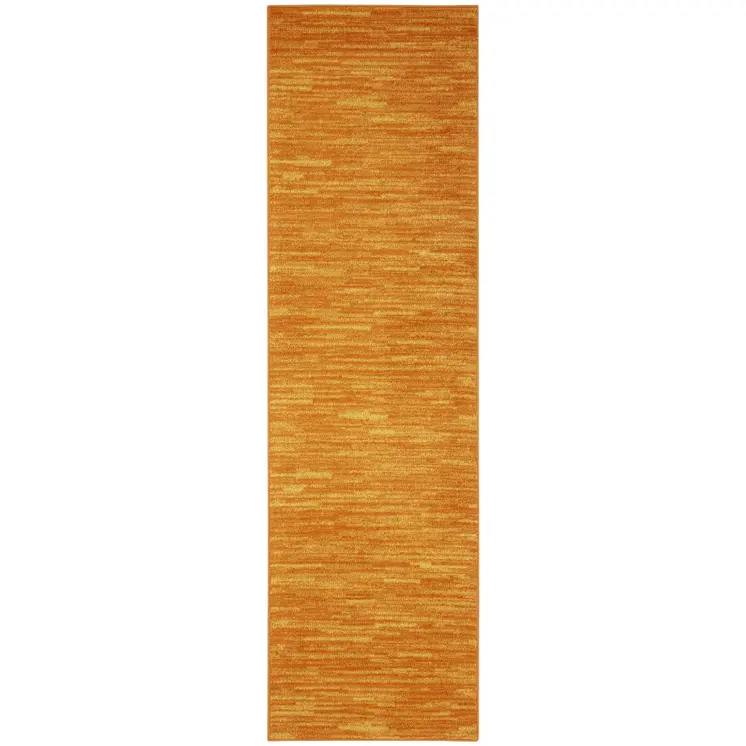 16' Orange And Yellow Indoor Outdoor Runner Rug