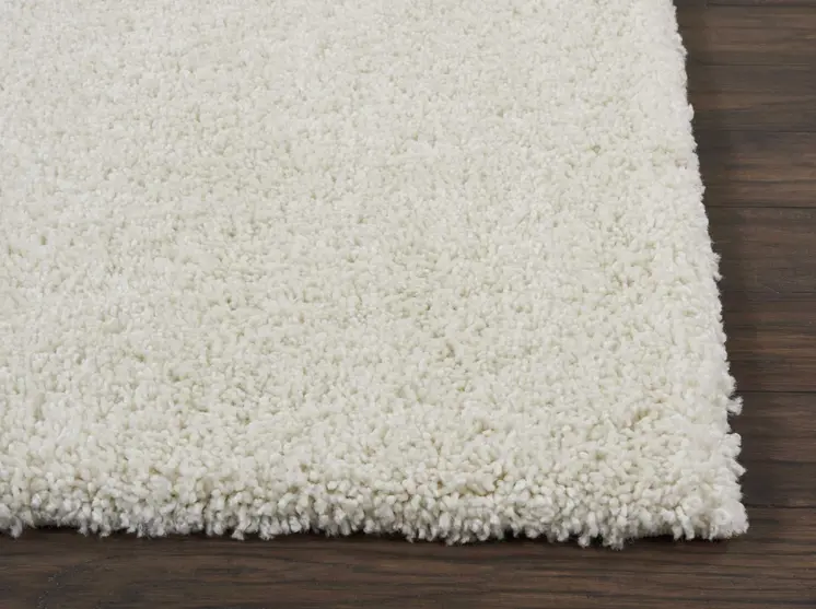 10' Cream Shag Non Skid Runner Rug