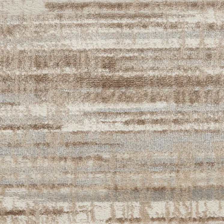 16' Ivory and Gray Abstract Non Skid Runner Rug