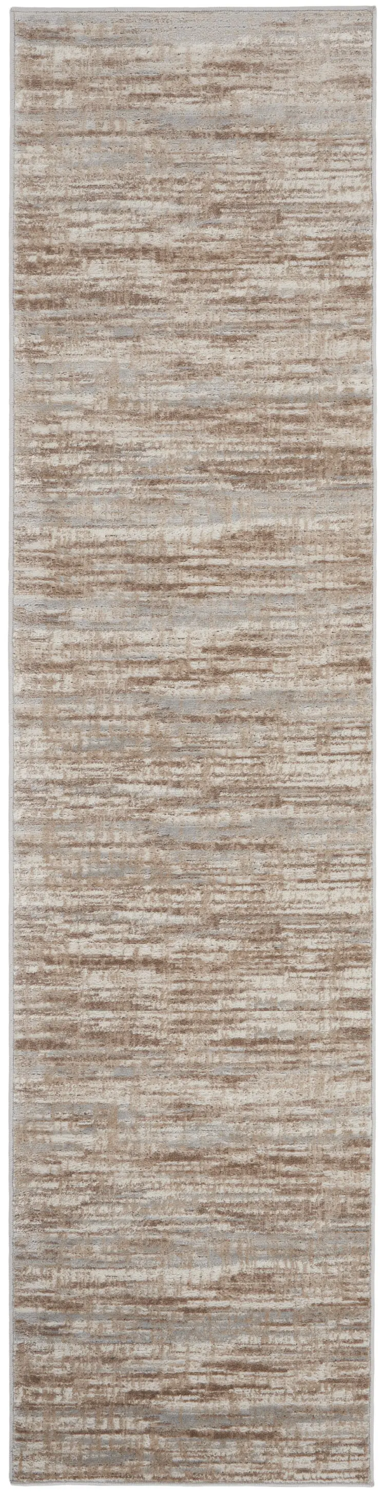 16' Ivory and Gray Abstract Non Skid Runner Rug