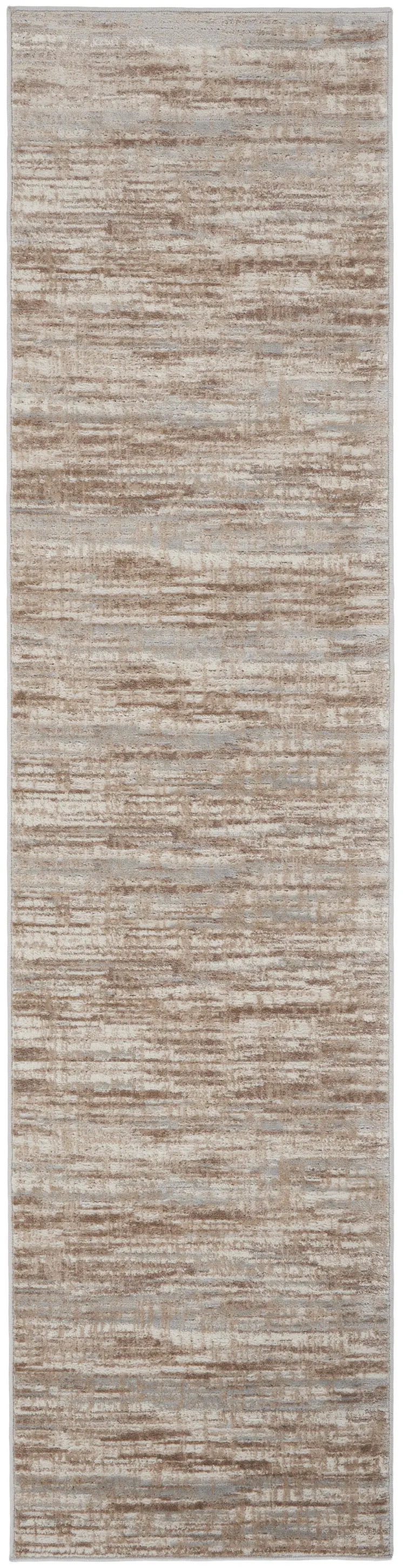 16' Ivory and Gray Abstract Non Skid Runner Rug