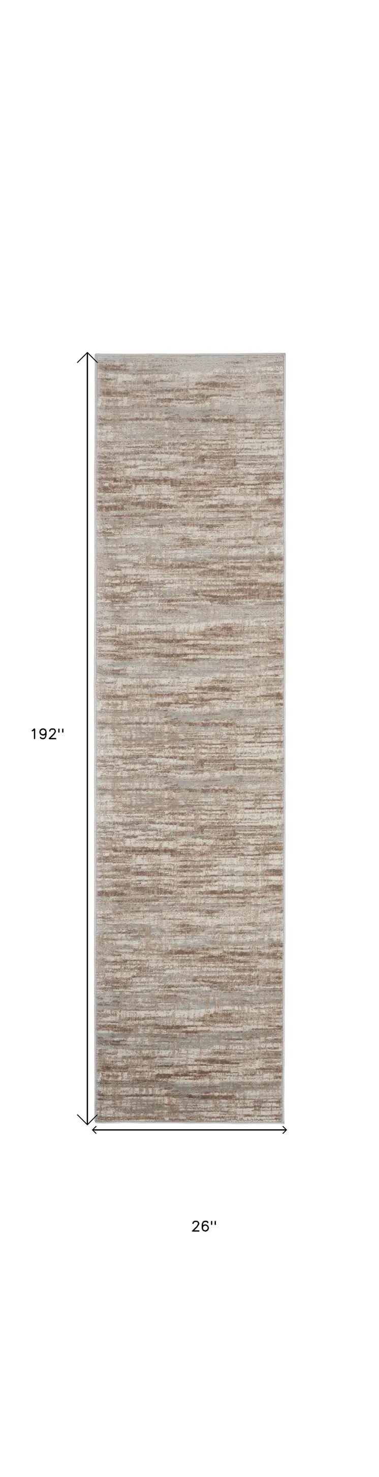 16' Ivory and Gray Abstract Non Skid Runner Rug