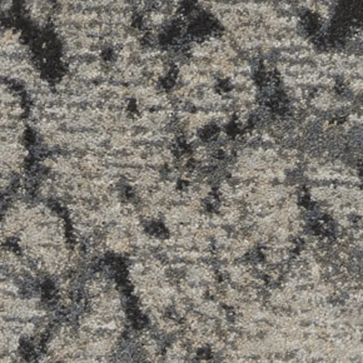 12' Gray Beige and Ivory Abstract Non Skid Runner Rug