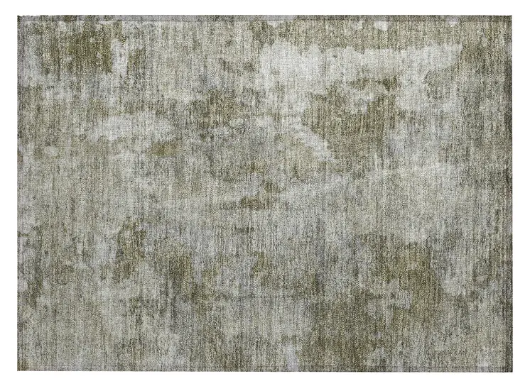 2' X 3' Green Abstract Washable Non Skid Indoor Outdoor Area Rug