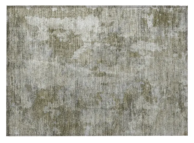 2' X 3' Green Abstract Washable Non Skid Indoor Outdoor Area Rug