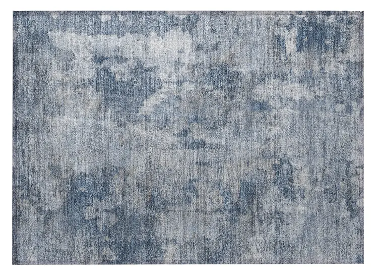 2' X 3' Blue Abstract Washable Non Skid Indoor Outdoor Area Rug