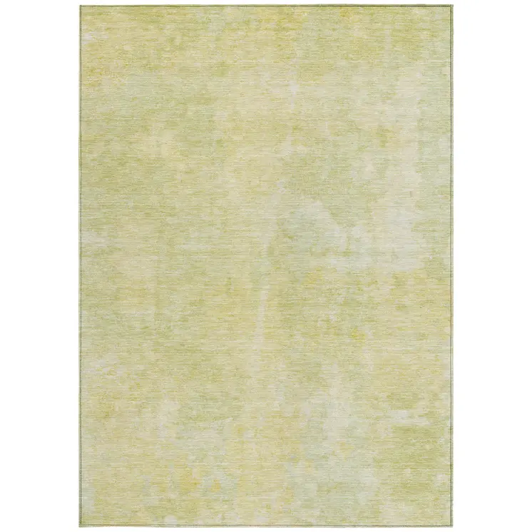 3' X 5' Gold Abstract Washable Non Skid Indoor Outdoor Area Rug