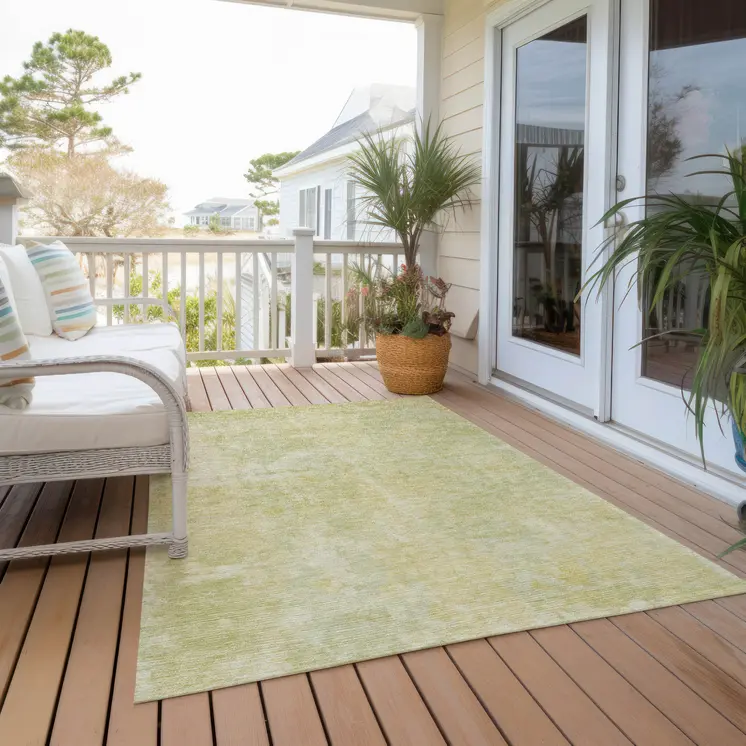 3' X 5' Gold Abstract Washable Non Skid Indoor Outdoor Area Rug