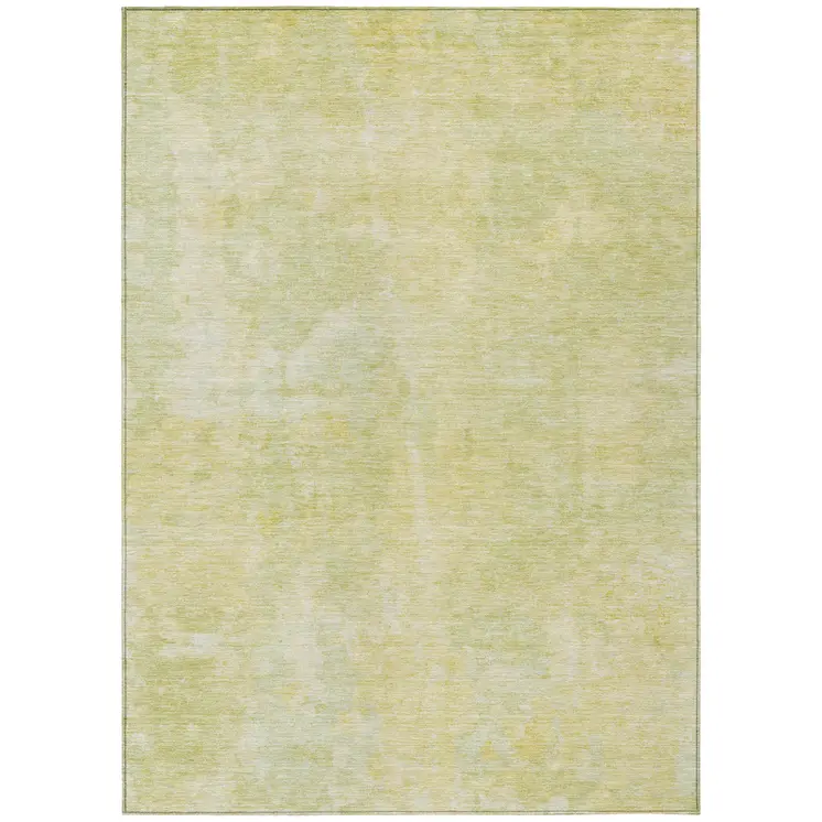 3' X 5' Gold Abstract Washable Non Skid Indoor Outdoor Area Rug