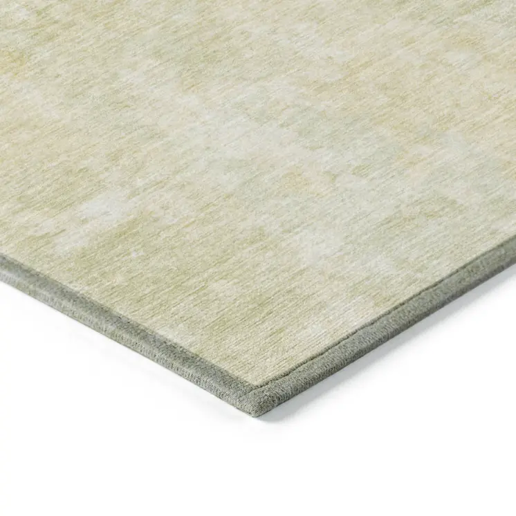 8' Round Gold Round Abstract Washable Non Skid Indoor Outdoor Area Rug