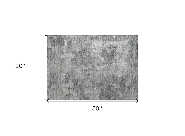 2' X 3' Gray Abstract Washable Non Skid Indoor Outdoor Area Rug