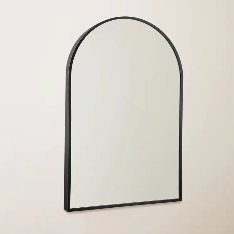 36" Black Arch Metal Framed Full Length Hanging Mirror