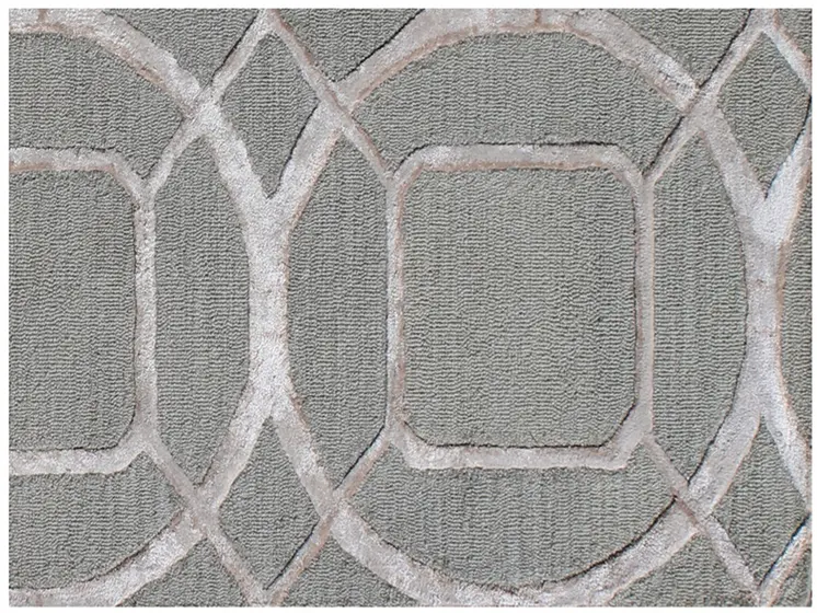 5' X 8' Gray and Light Gray Abstract Geometric Hand Tufted Area Rug