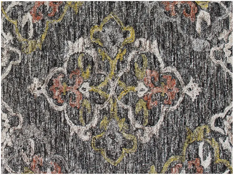 5' X 8' Charcoal Abstract Geometric Hand Tufted Non Skid Area Rug