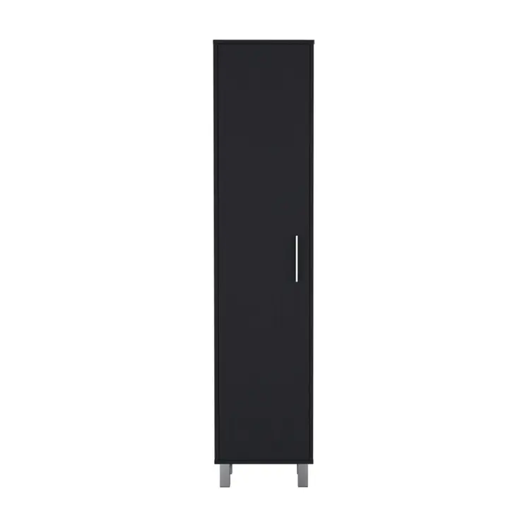 71" Black Wood Pantry Or Storage Cabinet