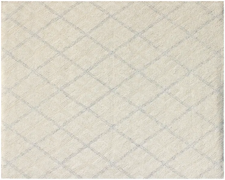 5' X 8' Ivory Wool Abstract Geometric Hand Tufted Non Skid Area Rug