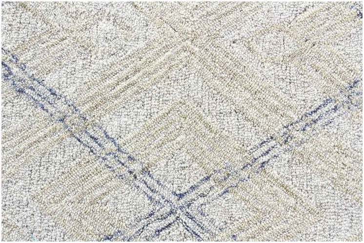 5' X 8' Ivory Wool Abstract Geometric Hand Tufted Non Skid Area Rug