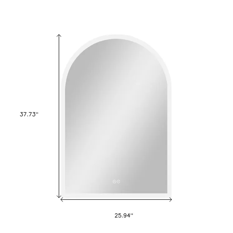 38" Clear Arch Unframed LED Lighted Bathroom Vanity Mirror