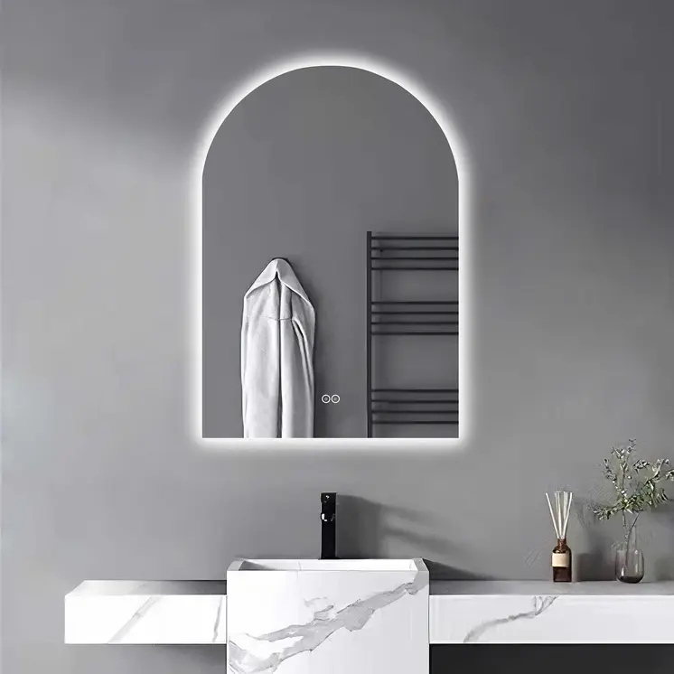 38" Clear Arch Unframed LED Lighted Bathroom Vanity Mirror