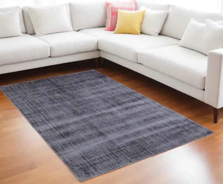 9' X 12' Charcoal Hand Loomed Area Rug