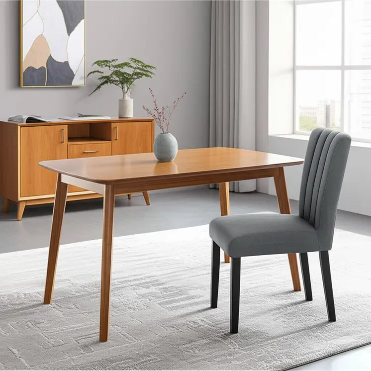 Gray Upholstered Tufted Velvet Dining Side Chair