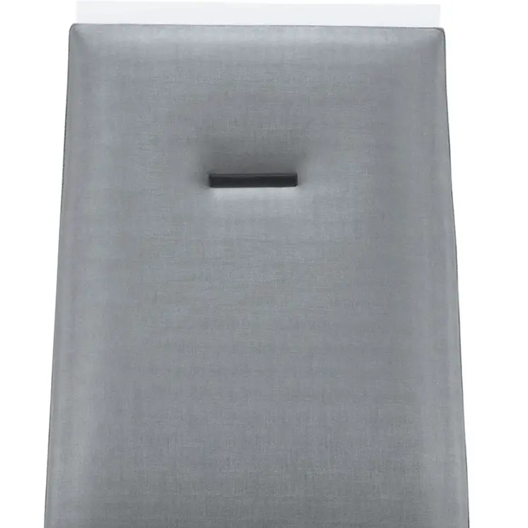 Set of Two Gray And White Upholstered Faux Leather Dining Side Chairs