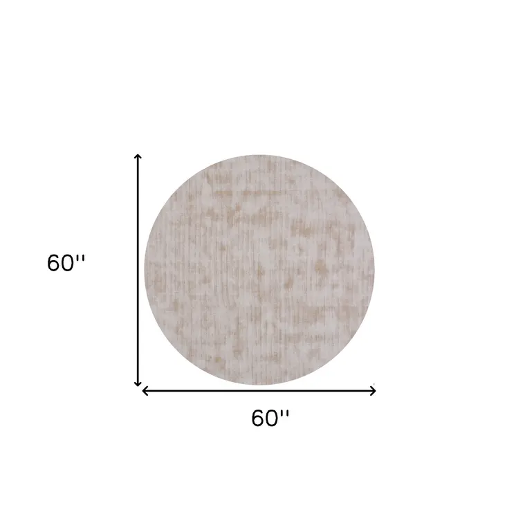 5' Champagne Round Hand Loomed Area Rug