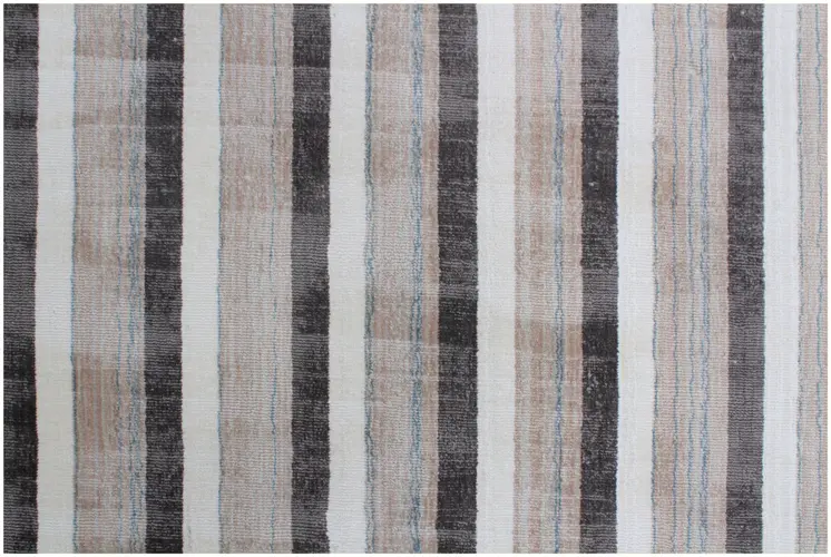 9' X 12' Brown and Ivory Striped Hand Loomed Area Rug