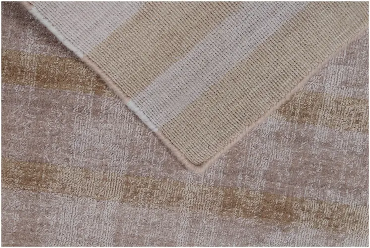 8' X 10' Camel Striped Hand Loomed Area Rug