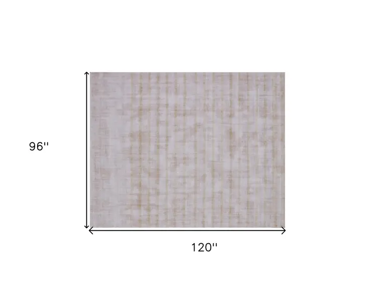 8' X 10' Camel Striped Hand Loomed Area Rug