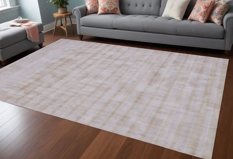 8' X 10' Camel Striped Hand Loomed Area Rug