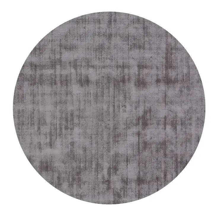 6' Dark Brown Round Hand Loomed Area Rug