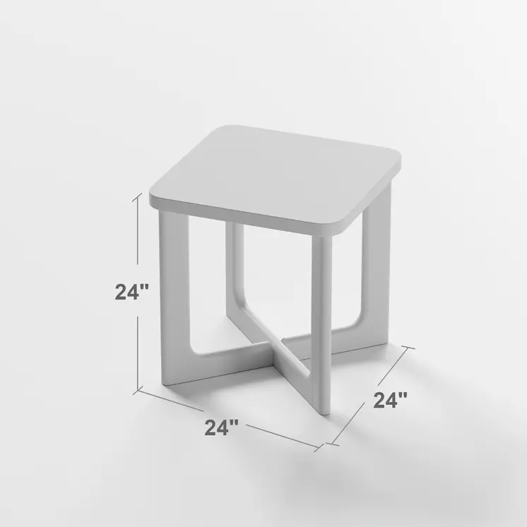 24" Black Solid Wood Square End Table