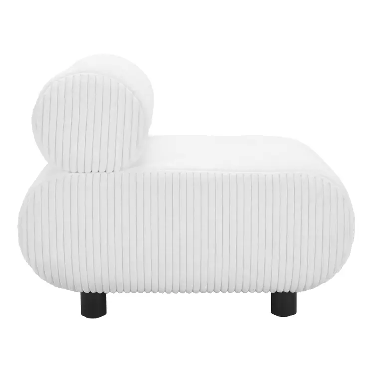 31" White And Black Corduroy And Upholstered Side Chair