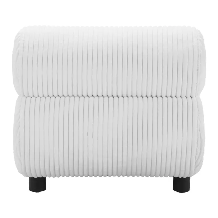 31" White And Black Corduroy And Upholstered Side Chair