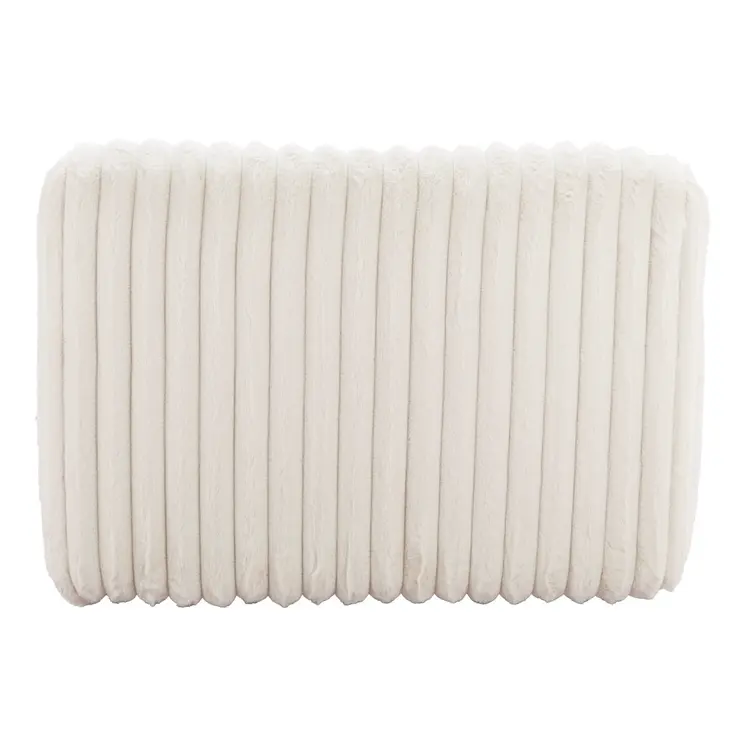 39" Cream Faux Fur And Upholstered Tufted Lounge Chair
